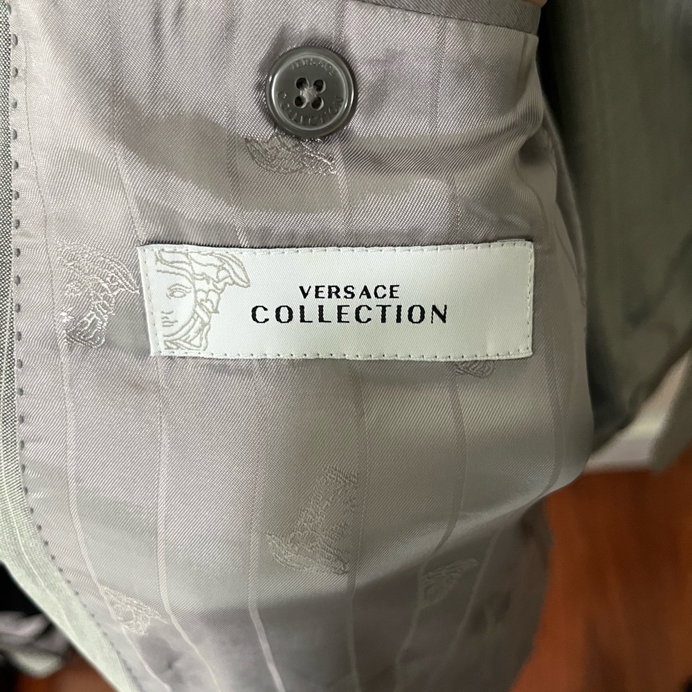 Versace Light Gray Pinstripe Suit - Picture 3 of 11